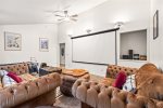 Movie projector room with full screen, karoke, twin bed